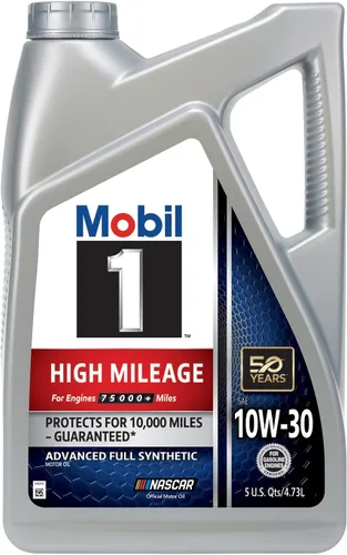 Vista 2 de Mobil 1 (120769) aceite de motor para alto kilometraje 5W-30, 5 cuartos de galón