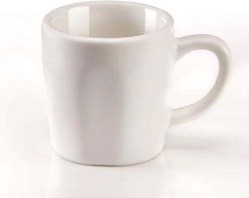 Vista 3 de tazas de café expreso, porcelana blanca mate, 2.3 onzas, juego de 4