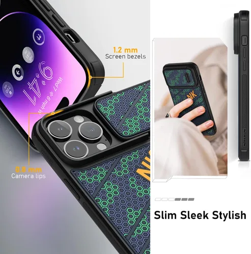 Vista 4 de Nillkin Funda magnética para iPhone 14 Pro Max con funda de cámara, compatible con MagSafe, CamShield Pro Magnetic 14 Pro Max 5G de 6.7 pulgadas
