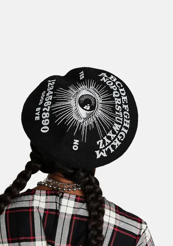 Vista 4 de kreepsville 666 Gorro Ouija Planchette Negro Boina, Negro