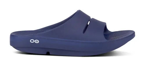 Vista 2 de OOFOS - Unisex OOahh Sport - Sandalia deslizante de recuperación post run, Azul marino