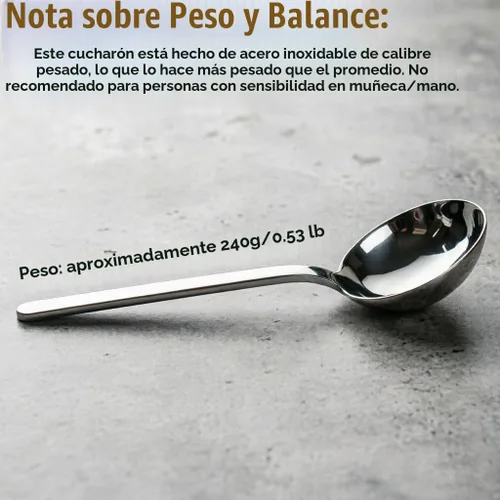 Vista 2 de Cucharón para servir de acero inoxidable 18/10 de 10 pulgadas