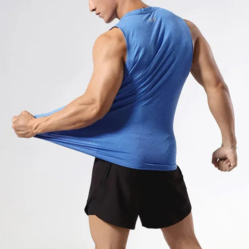 Vista 4 de Magiftbox Camiseta sin mangas para hombre de entrenamiento muscular, chaleco de gimnasio, fitness, trotar, deportes, secado rápido, T49T51