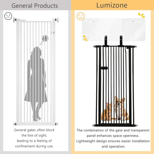 Vista 9 de Lumizone Altura del kit de extensión de la puerta para mascotas: 13.4 "Anchura ajustable: 23.6"-41.3" Diseño deslizante La sensación no opresiva