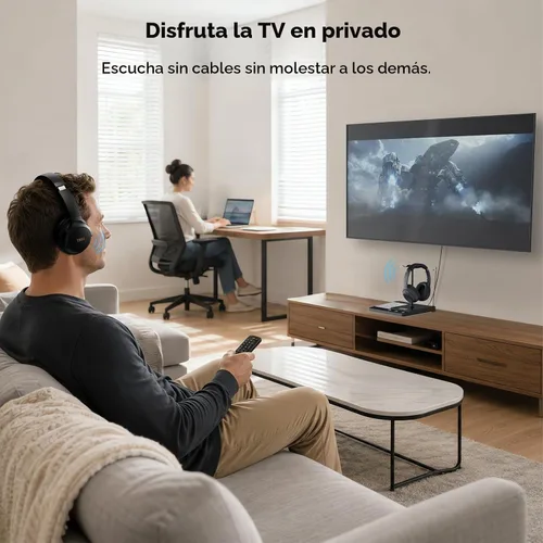 Vista 4 de 1Mii Transmisor Bluetooth B3+ para TV a 2 auriculares inalámbricos