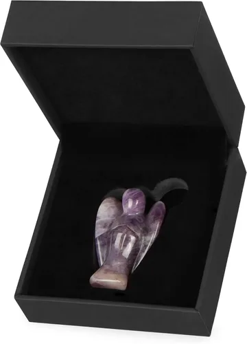 Vista 6 de Artistone Estatuas y figuras de ángel de cristal de amatista, bolsillo de gemas talladas, piedra curativa de ángel de la guarda, regalos