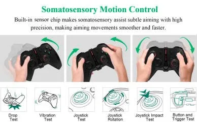 Vista 6 de CASTELW Wireless Controller Compatible with PCXbox OneOne SOne XOne Series XS with Built-in Dual Vibration6-Axis Motion Sensor, Enhanced Gamepad