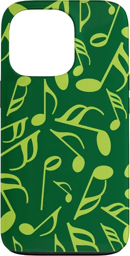 Vista 10 de Funda para iPhone 11 Pro Max con notas musicales verdes