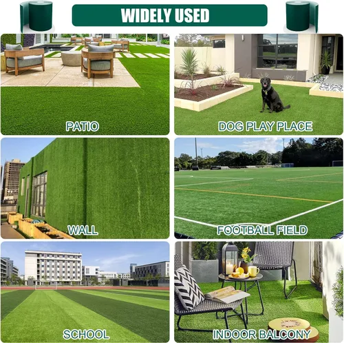 Vista 7 de Cinta de costura de césped artificial de 6 x 33 pies, cinta autoadhesiva para unión de césped falso, conexión de alfombras al aire libre, alfombra