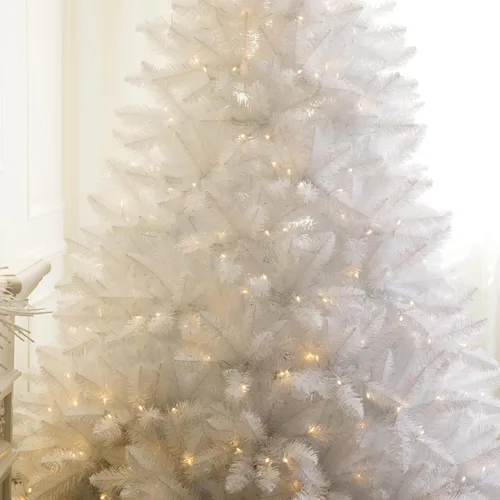 Vista 3 de árbol de Navidad blanco.