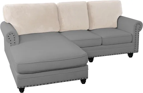 Vista 34 de PrinceDeco Fundas de cojín para sofá, funda elástica y lavable, funda de cojín ajustable de tela de terciopelo antideslizante, protector de muebles