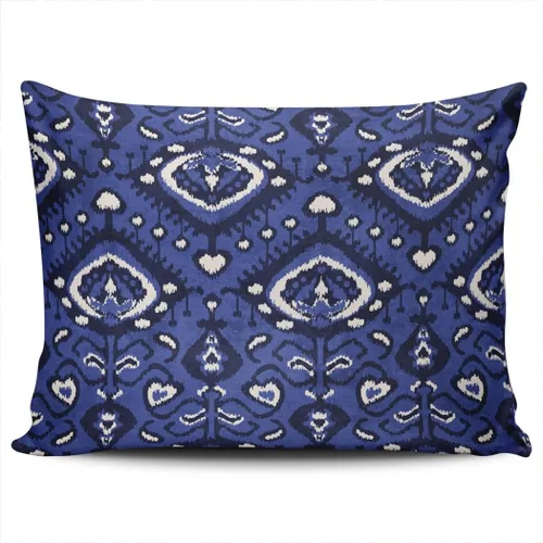 Vista 10 de Fundas de almohada decorativas Ikat con patrón de diamante en rojo y crema, cojín personalizable rectangular, tamaño 12 x 16 pulgadas, funda