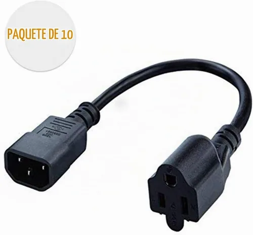 Vista 8 de CableCreation Paquete de 10 cables adaptadores de corriente NEMA 5-15R a IEC 320 C14 de 1 pie