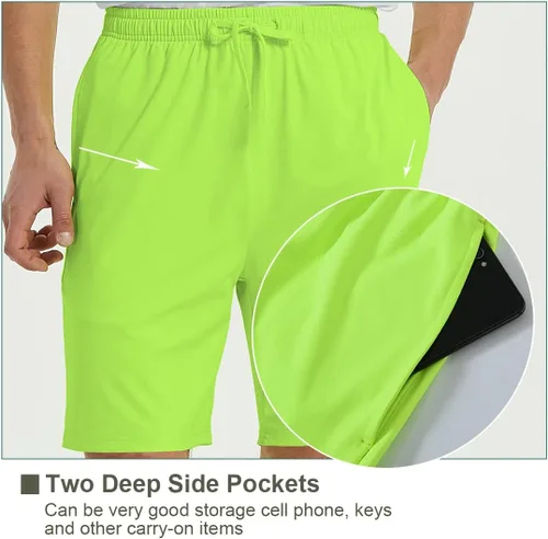 Vista 5 de ZONBAILON Mens Athletic Shorts with Pockets, Workout Shorts Elastic Waistband Running Shorts