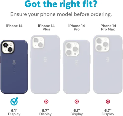 Vista 2 de Speck Funda transparente para iPhone 14 y iPhone 13 – Protección contra caídas, resistente a los arañazos y a prueba de amarilleo, funda de doble