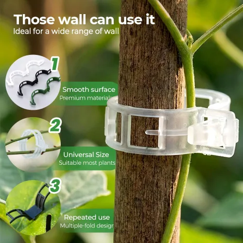 Vista 4 de Clip de plástico seguro para plantas, clips de jardín actualizados 2026 para plantas trepadoras, clips de enrejado de plástico, tomate, uva, vid
