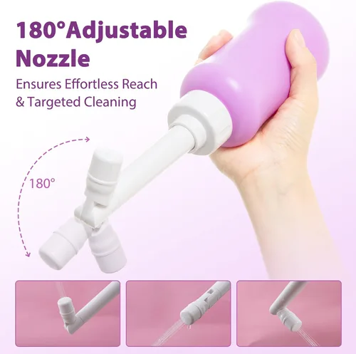 Vista 7 de Peri Bottle & Sitz - Juego de baño para cuidado posparto, bidé portátil y sales de baño para limpieza perineal Portable Bidet and Bath Salts for