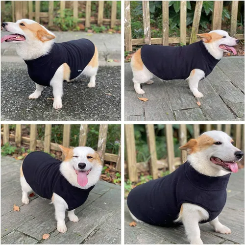 Vista 4 de Chaleco de invierno para perro, cálido, transpirable, chaleco de forro polar para perro, abrigo de invierno ligero con agujero para correa
