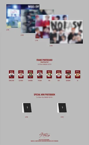 Vista 4 de Stray Kids NOEASY 2nd Album Jewel Case I.N Cover CD+20p PhotoBook+1p Sticker+1p PhotoCard+Message PhotoCard Set+Tracking Kpop Sealed