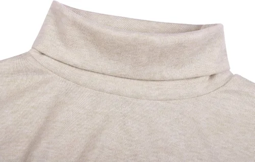 Vista 5 de Poriff - Suéter de cuello de tortuga térmico, de punto, liviano, casual, con corte entallado, para hombre Albaricoque