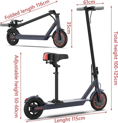 Vista 9 de Maxshot Electric Scooter, 19-20 MPH Max Speed, 15-28 Miles Range Negro
