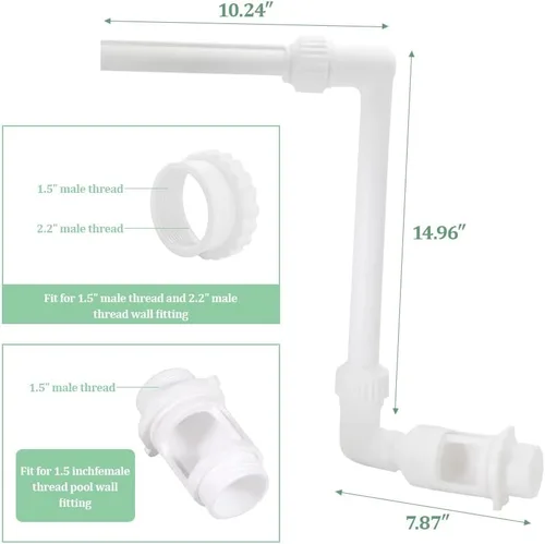 Vista 2 de Fuente de piscina para piscina, rociador de cascada para piscina, rociador divertido para piscina con rosca de 1.5 pulgadas para natación