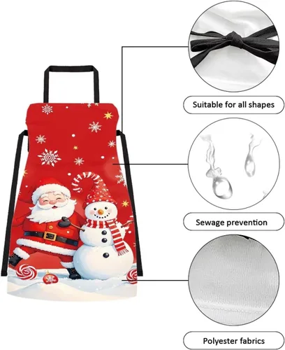Vista 86 de Dreaweet Delantal de cocina unisex con cuello ajustable de Navidad