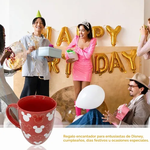 Vista 5 de Disney Mickey Mouse - Taza coleccionable con diseño de bala, color rojo, 16 onzas