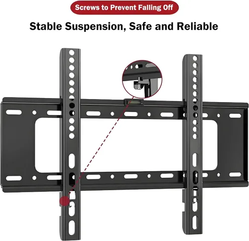 Vista 4 de Soporte fijo de pared para televisores de 40"-80", VESA 200x200 a 23.622x15.748 in, soporta hasta 165.3 lbs, fácil instalación, se adapta a