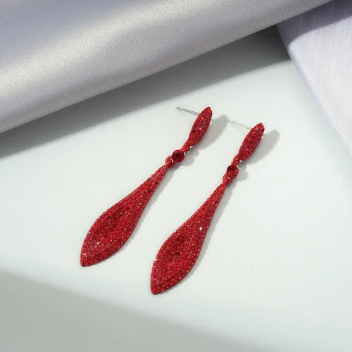 Vista 5 de EVER FAITH Pendientes colgantes de cristal austriaco para boda y baile de graduación, joyería con doble gota de agua para fiestas nupciales con 1