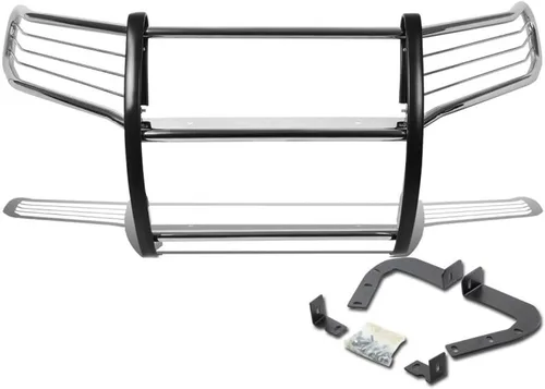 Vista 3 de Protector de parachoques con cepillo de rejilla Black Horse, acero inoxidable modular compatible con Nissan Frontier 2005-2021 Nissan Pathfinder