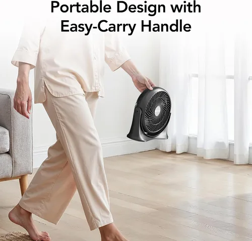 Vista 8 de Comfort Zone Ventilador circulador de aire de mesa de alta velocidad de 11 pulgadas, ventilador personal silencioso con 3 velocidades e inclinación