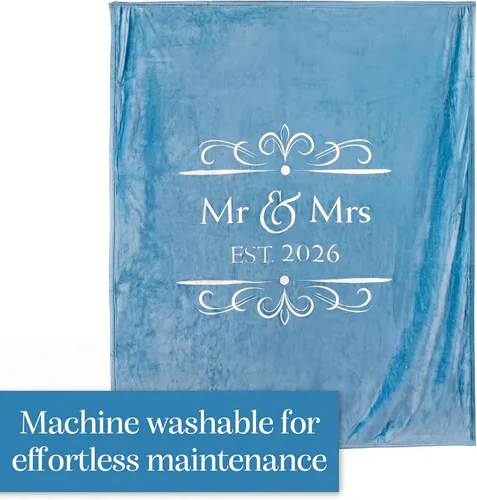 Vista 5 de 1i4 Group Manta Mr & Mrs 2026, regalo de boda, azul