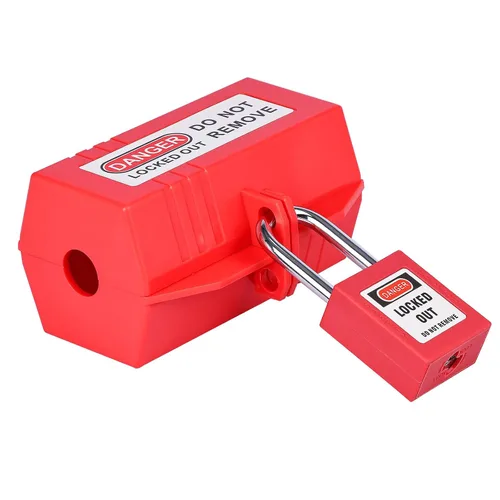 Vista 5 de RealPlus Bloqueo de enchufe para etiquetado de bloqueo, bloqueo de cable de alimentación de 110 a 125 voltios, dispositivo de bloqueo de enchufe