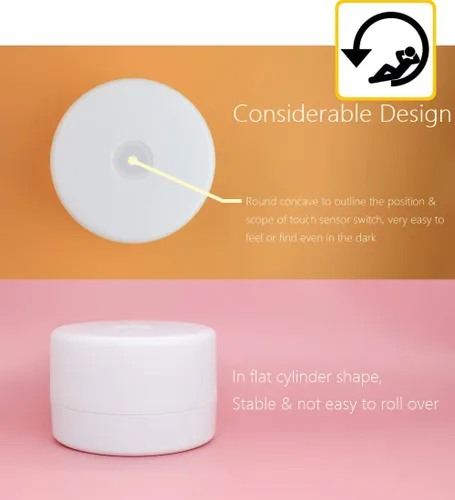 Vista 5 de RTSU Lámpara de mesita de noche, luz táctil regulable para niños, adultos, luz nocturna LED, mesa de escritorio, atmósfera decorativa, luz de estado