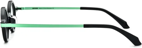 Vista 6 de HEPIDEM Gafas de acetato Marco Aleación Temple Hombres Pequeños Retro Gafas Redondas Mujeres Gafas Ópticas 9215 negro