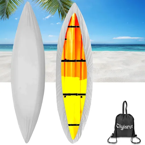 Vista 10 de Fundas impermeables para kayak de 10 a 16 pies para almacenamiento al aire libre, accesorios de cubierta de canoa, cubierta de lancha Oxford