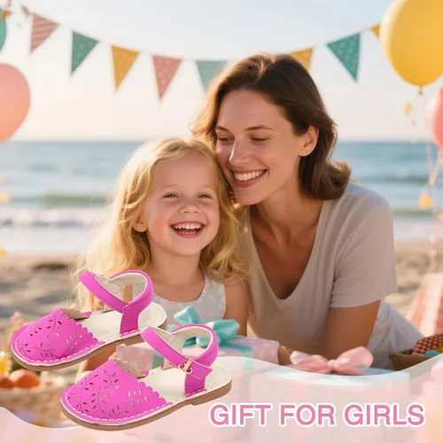 Vista 33 de THEE BRON Sandalias cómodas para niñas, zapatos para niños, sandalias rellenas