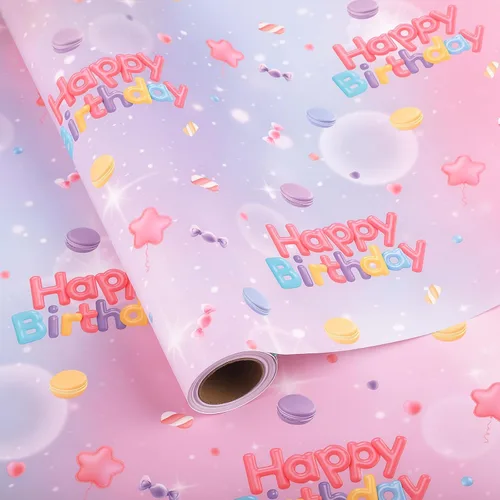 Vista 16 de woric Rollo de papel de regalo reversible para baby shower, de 17 pulgadas x 33 pies, papel de regalo para bebé niño con diseño de elefante azul