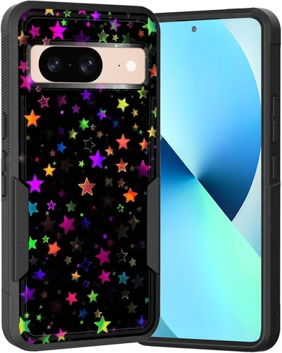 Vista 152 de Funda para Pixel 6A, Híbrida de Doble Capa de Servicio Pesado Resistente a Prueba de Golpes PC Duro + Funda Protectora de Silicona Suave para Google