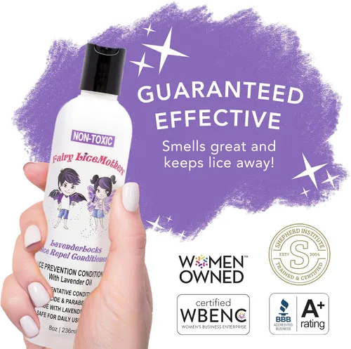 Vista 2 de Fairy LiceMothers LavenderLocks - Acondicionador de prevención de piojos – Acondicionador de aceite de lavanda para eliminación de piojos familiares