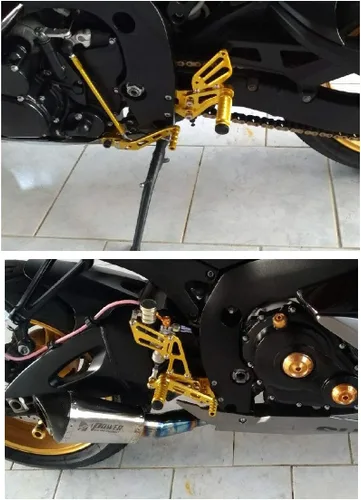 Vista 6 de FXCNC Juego de estriberas ajustables CNC para motocicleta, reposapiés trasero compatible con GSX-R GSXR 600 750 GSXR600 GSXR750 GSX-R600 GSX-R750