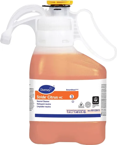 Vista 2 de Diversey Limpiador neutro Stride Citrus HC, 47.3 onzas, caja de 2 botellas