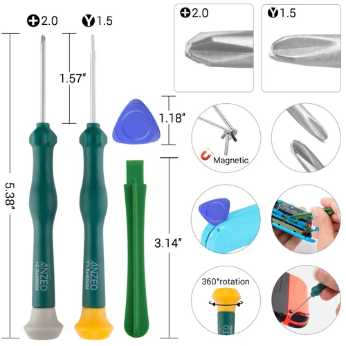 Vista 3 de LONANDY 2 Pack Joycon Joysticks, Joycon Repair Kit Joystick Replacement Parts for Nintendo Switch, Switch Lite & Switch OLED, Include Thumb Grips