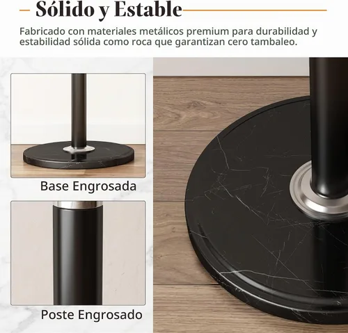 Vista 4 de Perchero de metal con rotación de 360°, color negro Negro con ganchos giratorios