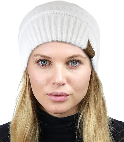 Vista 73 de C.C Trendy Warm Chunky Soft Stretch Cable Knit Beanie