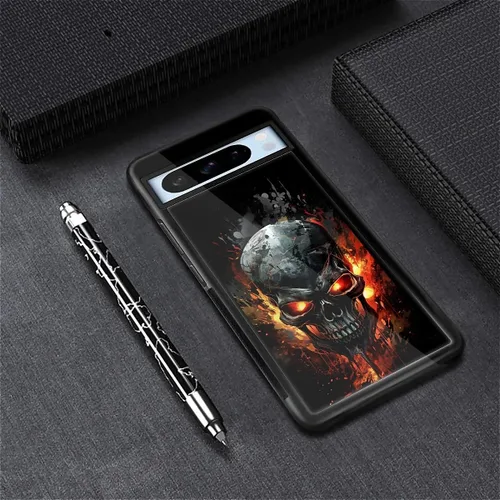 Vista 1399 de Compatible con Google Pixel 4A 5G Mobile Case Creative Acrylic Panel trasero Silicona Protección Grip especialmente diseñado para Google Pixel 4A 5G