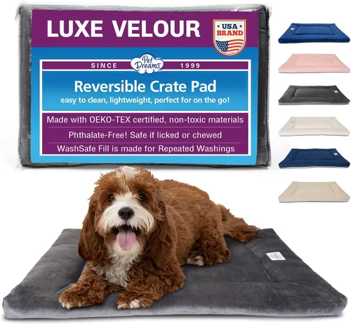 Vista 18 de Pet Dreams La cama para jaula para perros es la alfombrilla original para jaula de perros, completamente lavable, cama de perrera, alfombrilla