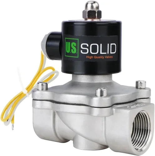 Vista 10 de U.S. Solid 1" válvula electromagnética eléctrica de latón 110V CA normalmente cerrada aire no potable aceite de agua diesel