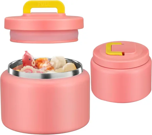 Vista 21 de JXXM Tarro térmico de 8 onzas para alimentos fríos y calientes para niños, recipientes aislados para el almuerzo, tarro de comida caliente, a prueba